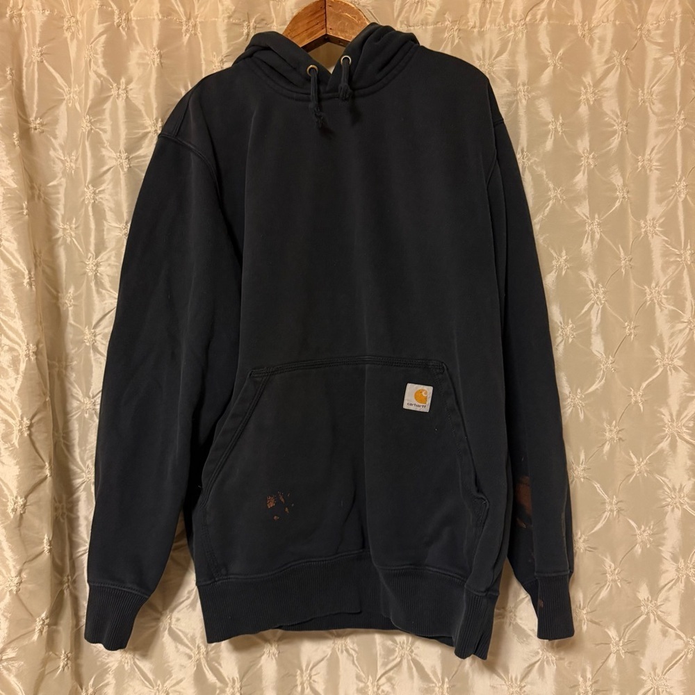 Carhartt Men's Blue Fleece Original Fit Hoodie Sweatshirt - Picture 11 of 11